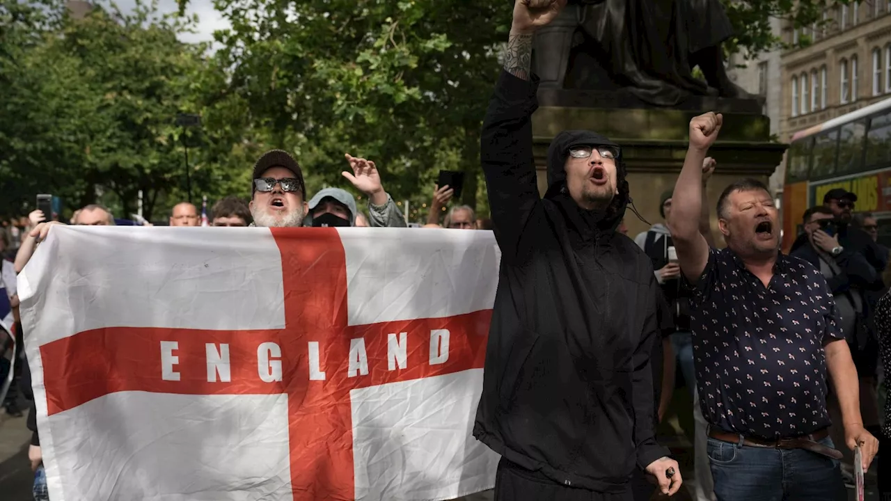 Trouble at protests breaks out AGAIN with man arrested in Manchester as UK braces for weekend of violence...