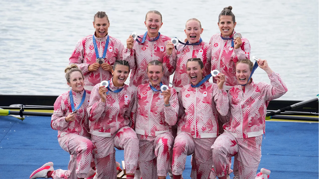 Canada wins silver in women's eight rowing at Paris Olympics