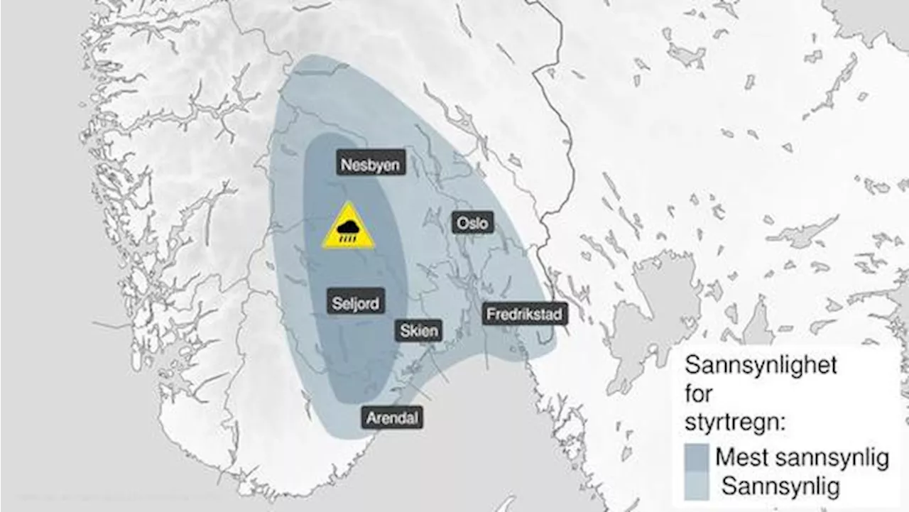 Utvider farevarsel: Nå skal det styrtregne på Østlandet