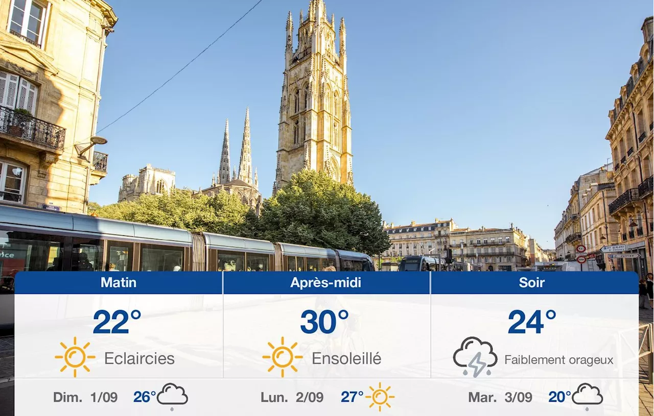 Météo Bordeaux: prévisions du samedi 31 août 2024