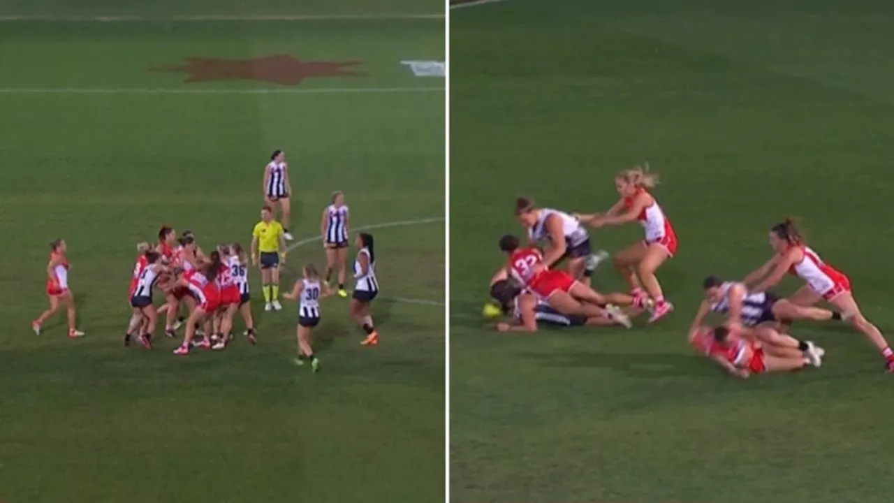 AFLW chaos as two separate fights break out simultaneously during Sydney-Collingwood season opener