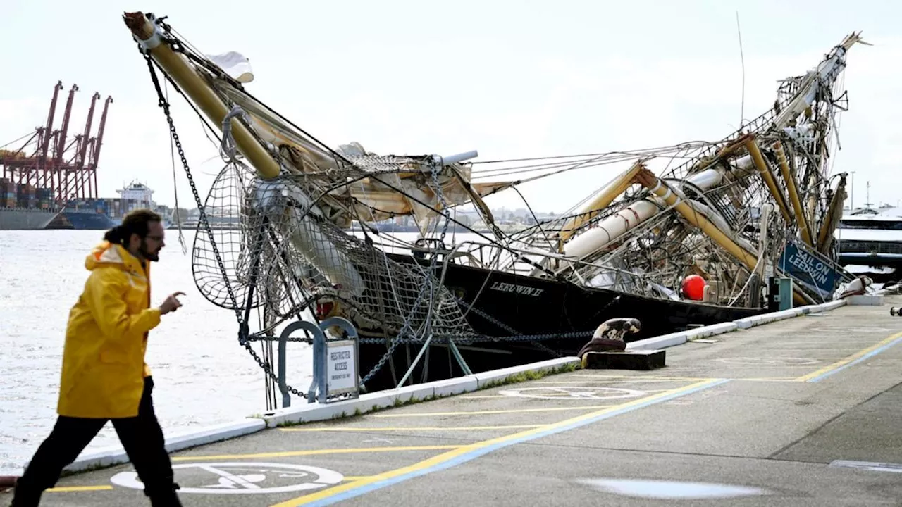 ‘Much-loved’ Australian tall ship Leeuwin significantly damaged in crash with container ship