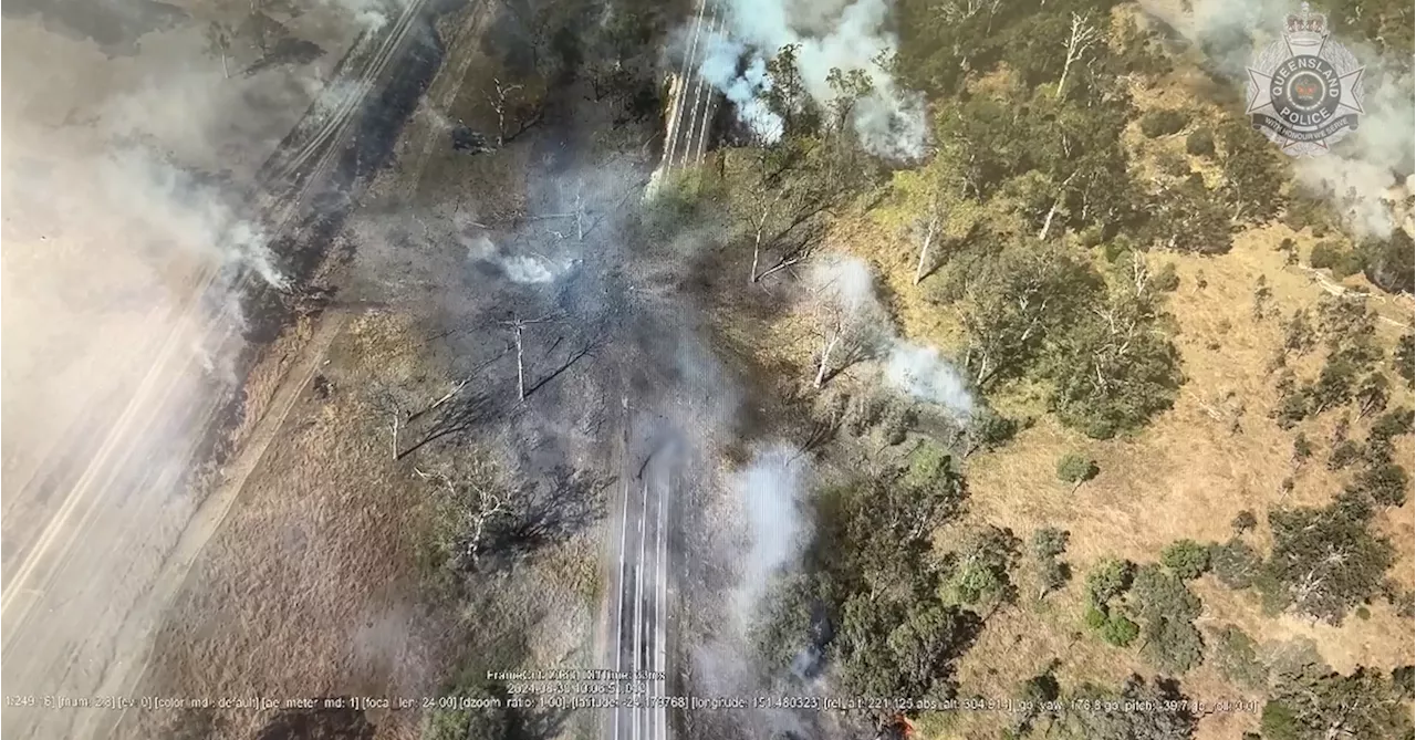 Man dies in crash before chemical explosion shuts Queensland highway