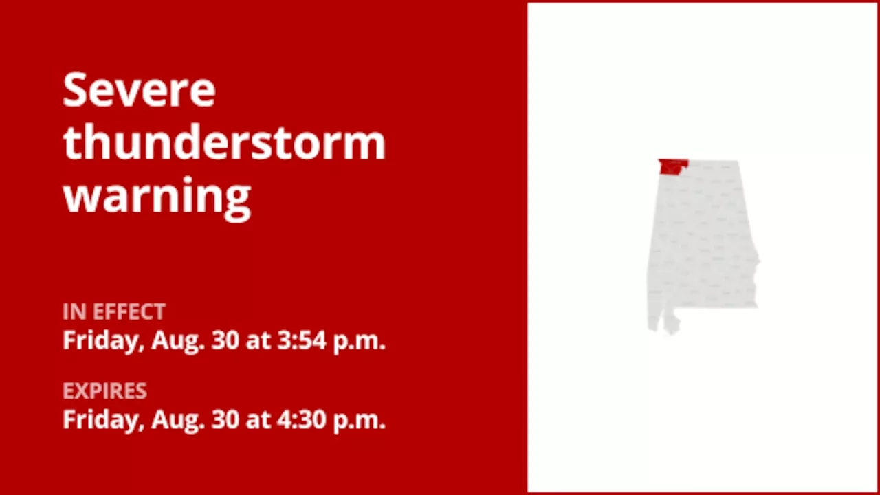 Thunderstorms with damaging winds in Colbert and Lauderdale counties Friday