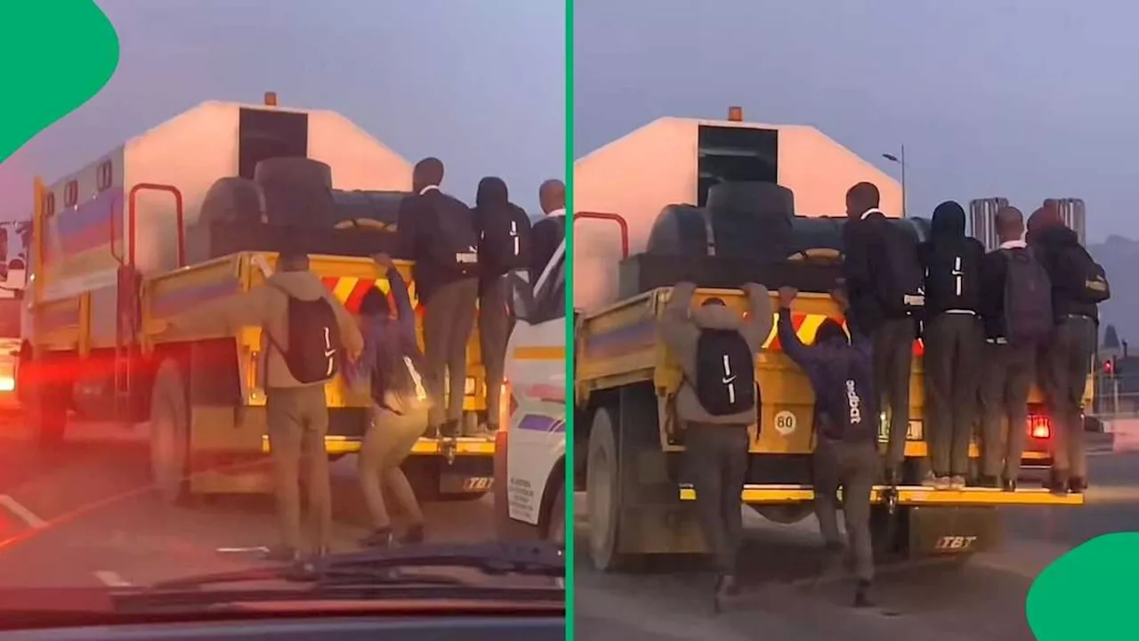 South African School Kids Jump Onto a Moving Truck in a Video, Mzansi Is Amused