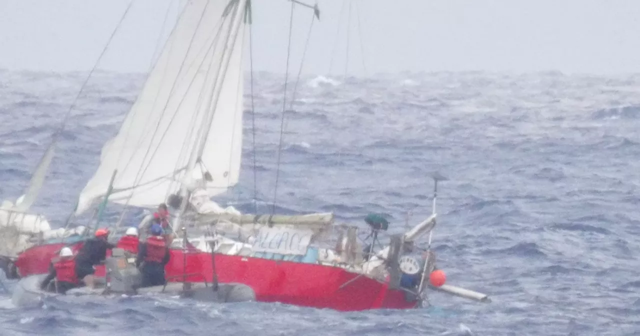 Navy rescues woman, daughter, pets from sailboat in rough seas 925 miles off Hawaii after man dies on vessel