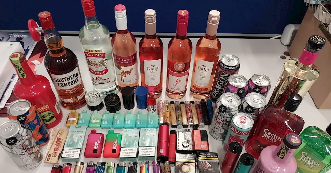 Lanarkshire police warn parents of 'disorder' as they show haul of cigarettes and alcohol