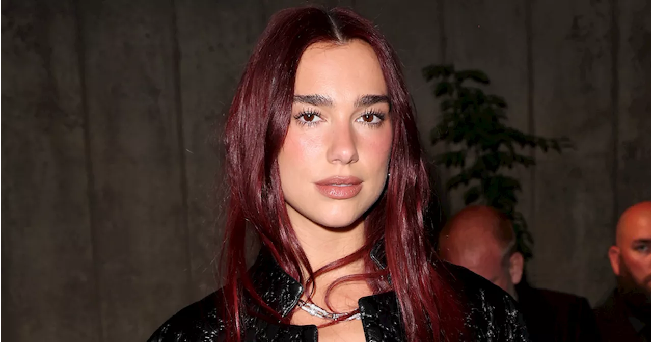 Dua Lipa Wears a Vintage Crochet Cover-Up Over Her Metallic String Bikini