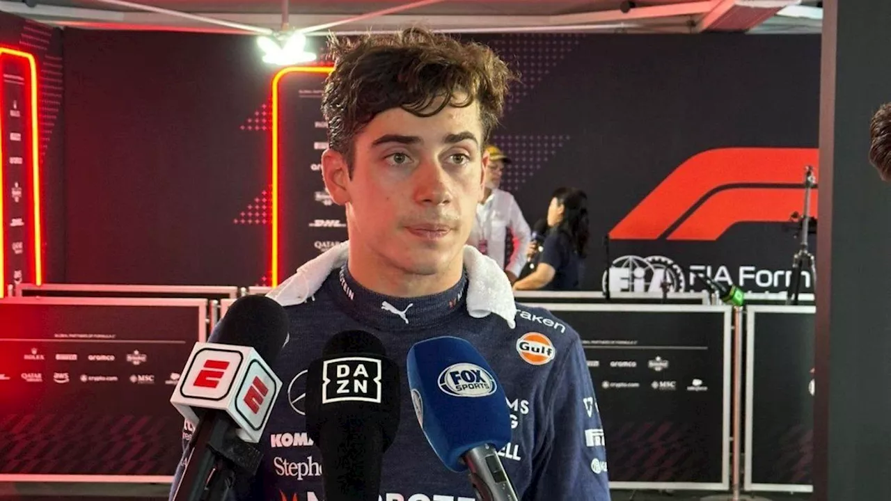 Qué dijo Franco Colapinto tras su primer día como piloto de Williams en la Fórmula 1