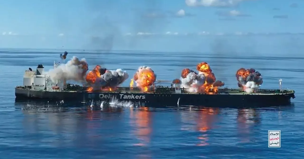 Houthi video shows the Yemeni rebels planted bombs on tanker now threatening Red Sea oil spill