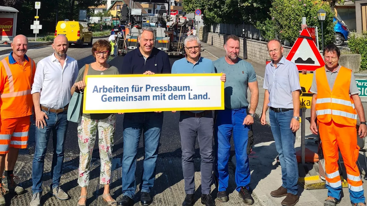 Erneuerung des Fahrbahnbelags in Pressbaum gestartet