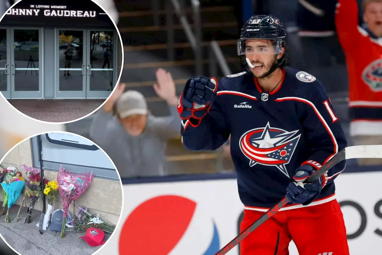 Johnny Gaudreau memorial grows outside Blue Jackets' arena after tragic death