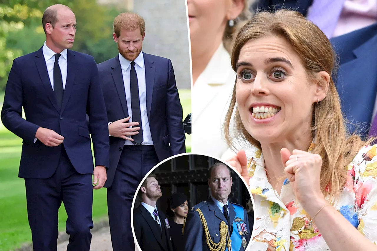 Princess Beatrice is only royal able to 'initiate peace' in Harry, William rift as brothers reunite at uncle's funeral