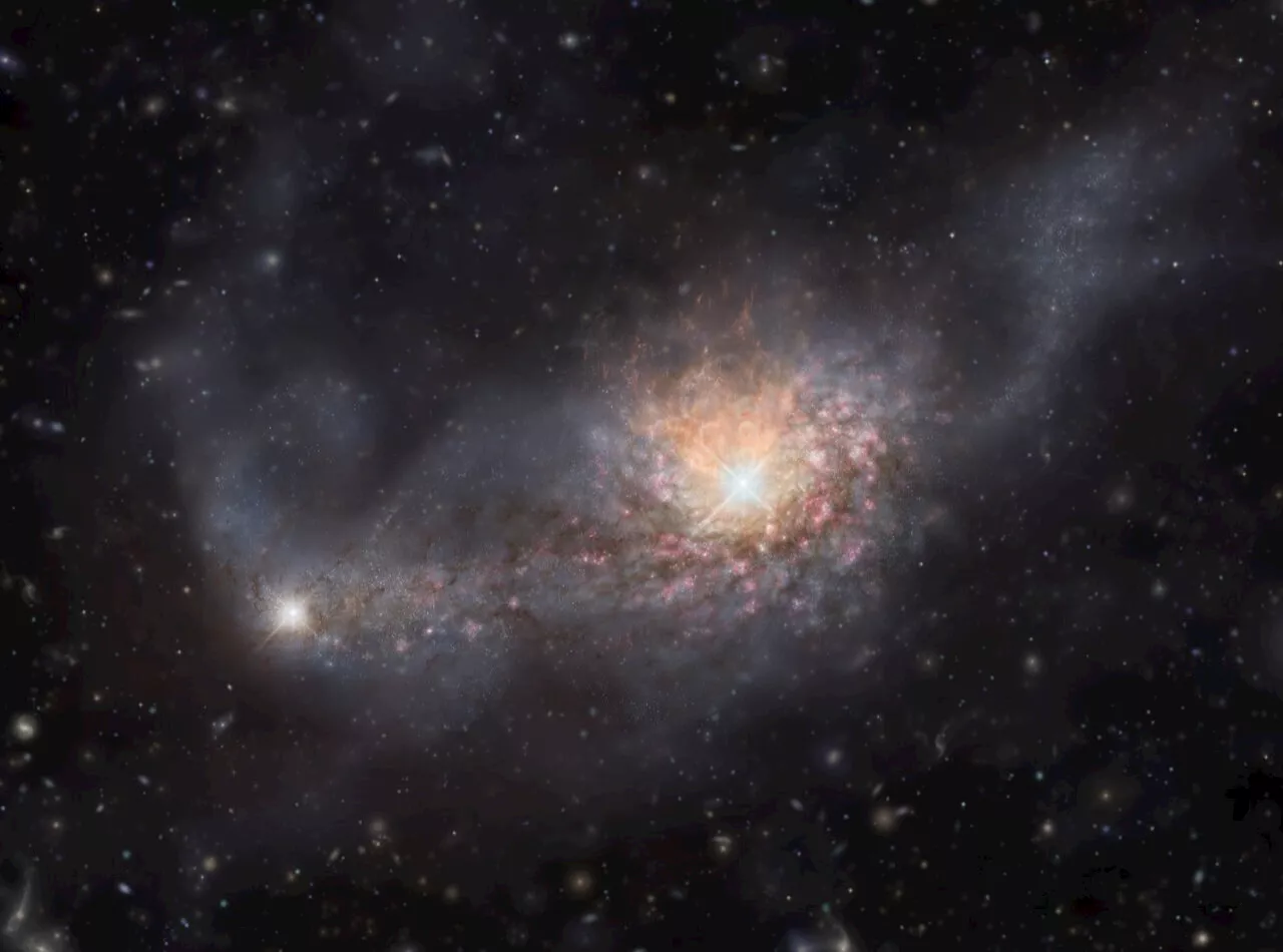 Astronomers spot merging galaxies from 12.8 billion years ago