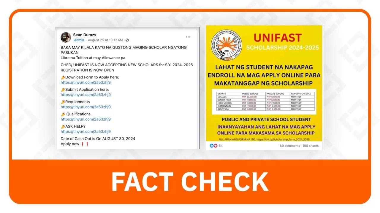 FACT CHECK: Applications for CHED-UniFAST’s education aid program not yet open