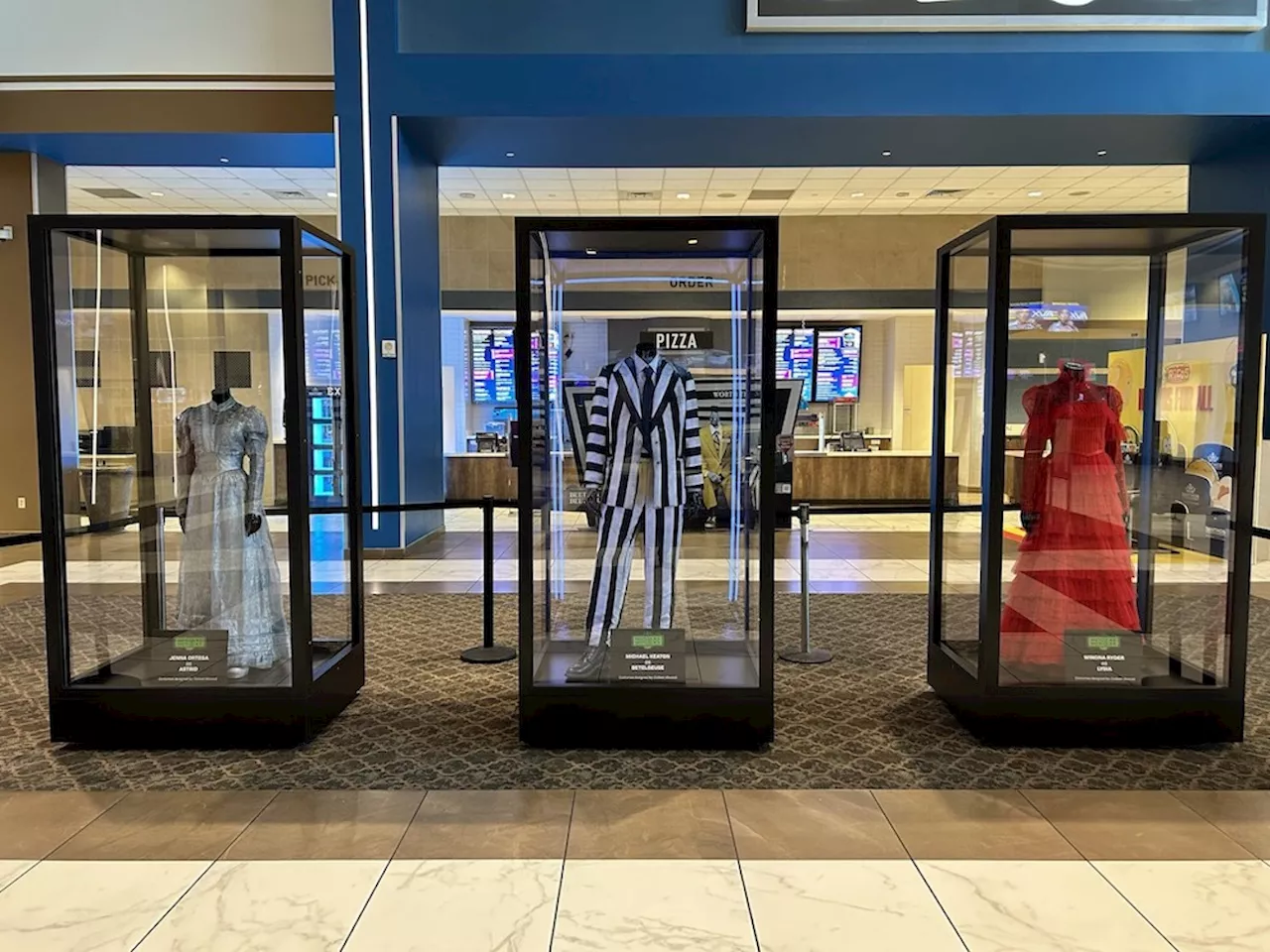 Beetlejuice costumes now on display at a San Antonio movie theater