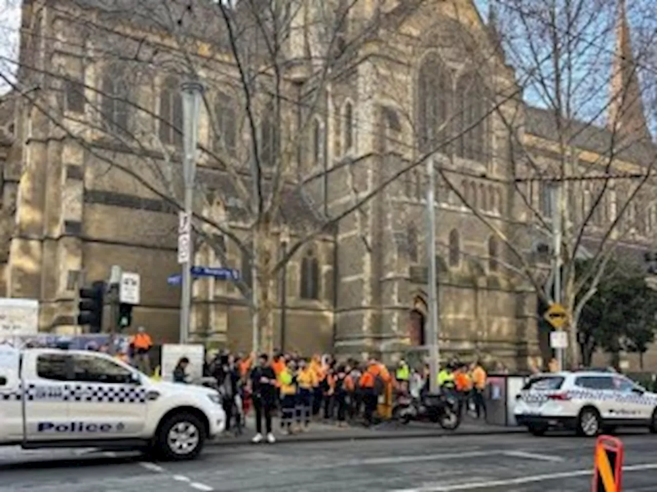 Police in stand-off with knife-wielding man at Melbourne construction site