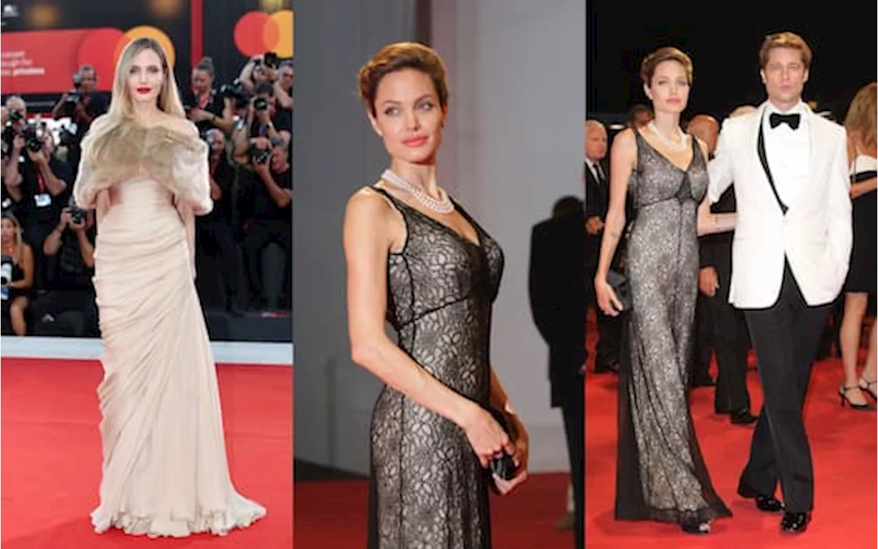 Angelina Jolie sul red carpet della Mostra del Cinema di Venezia, dal 2007 (con Brad Pitt)