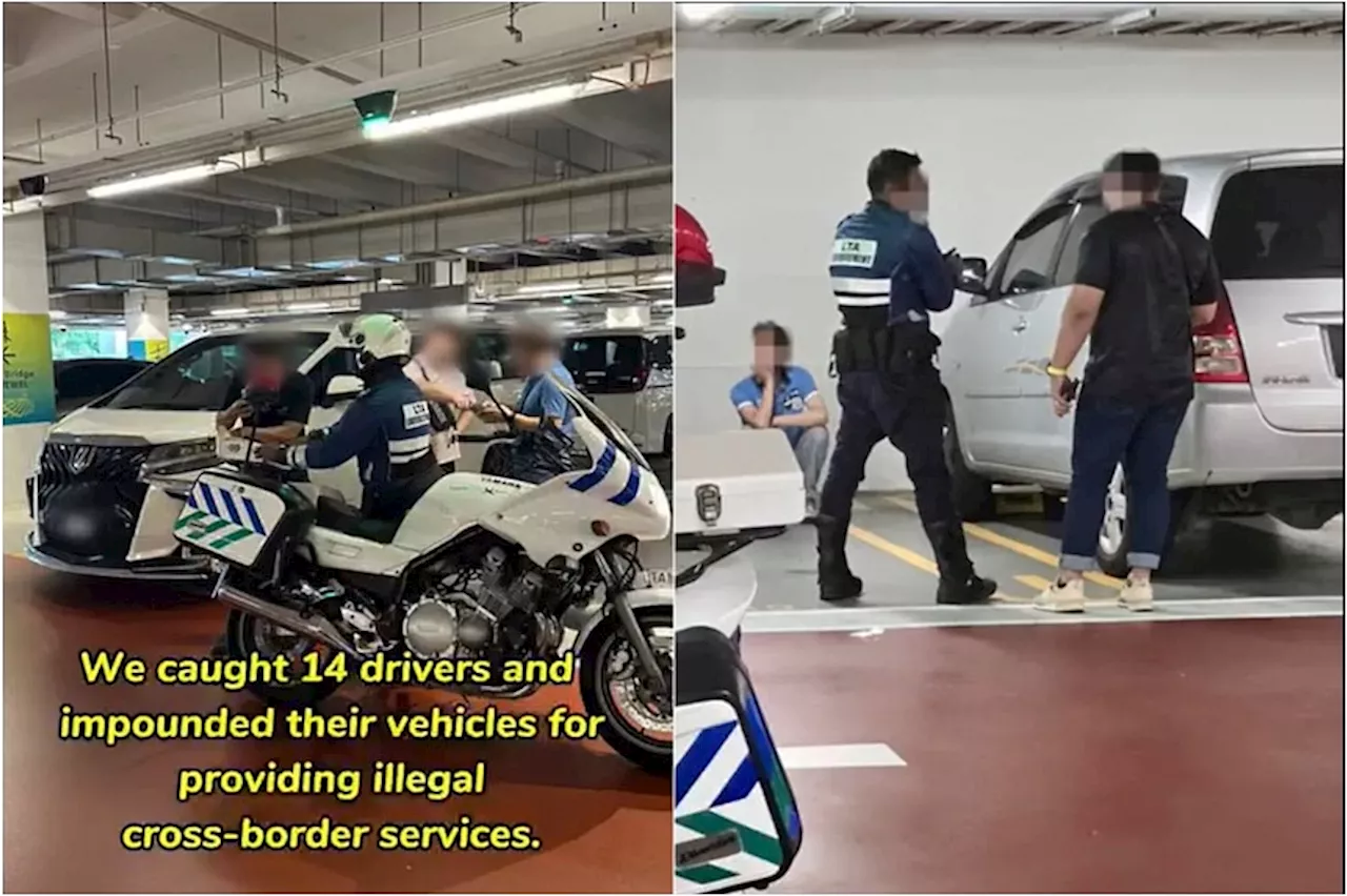 14 drivers caught by LTA at airport for giving illegal rides between Singapore and Malaysia