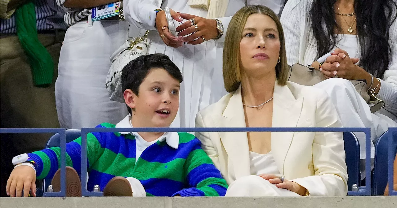 Jessica Biel Takes Son Silas to U.S. Open in Rare Public Outing