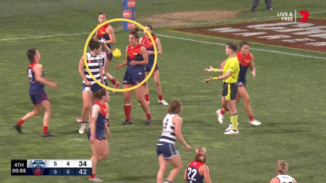 Melbourne pip Geelong in AFLW thriller after ‘rarely seen’ free kick in final minute