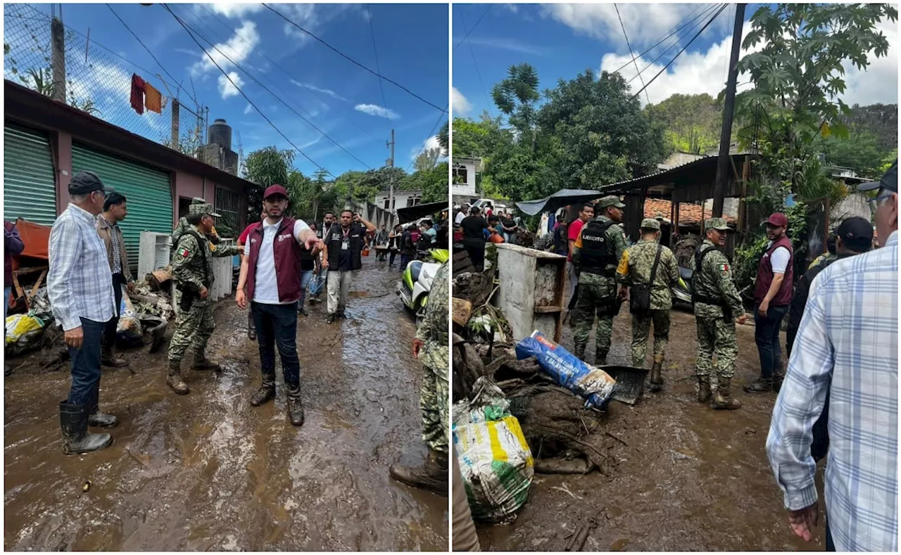 Atienden a mil 500 damnificados y 450 viviendas dañadas por desbordamiento de río en Tejupilco