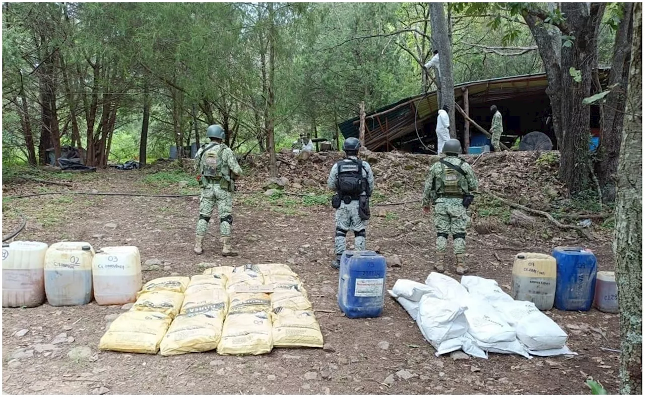 Ejército desarticula laboratorio de metanfetaminas en límites de Jalisco y Zacatecas