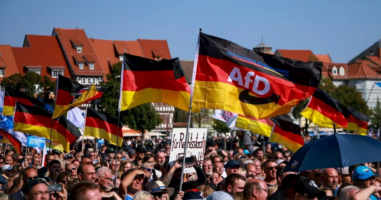 Germania, in centinaia manifestano contro Afd alla vigilia del voto per le regionali in Turingia:…