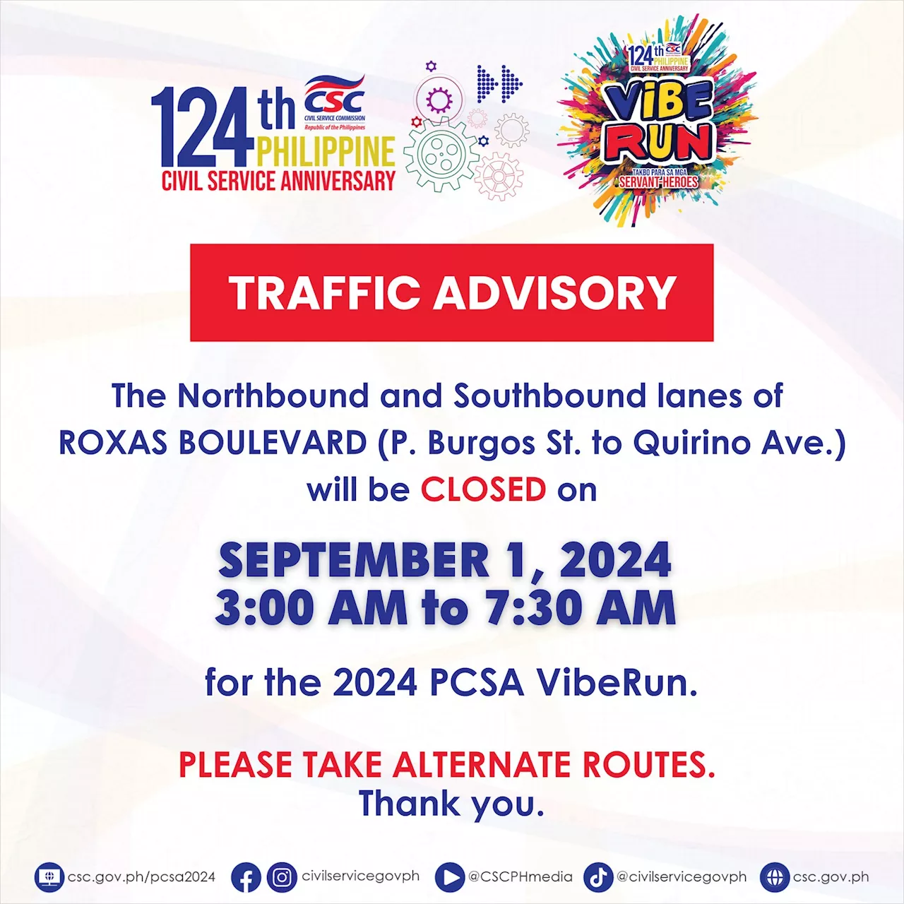 Part of Roxas Blvd. to close on Sunday