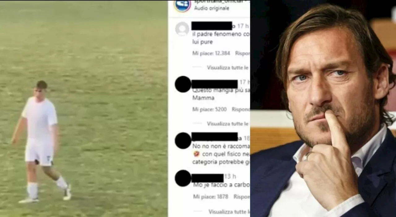 Cristian Totti, il figlio di Totti insultato per il suo peso all'esordio con l'Olbia: «Capitan salsiccia», buf