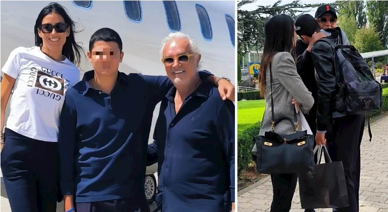 Elisabetta Gregoraci e Flavio Briatore accompagnano Nathan Falco al collegio svizzero, il saluto tra le lacrim