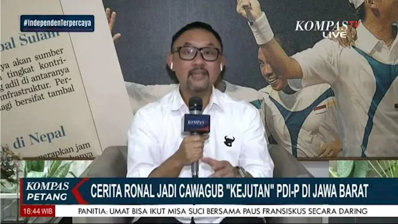 Cerita Ronal Surapradja Ditetapkan Jadi Cawagub Jawa Barat Dadakan Dampingi Jeje Wiradinata