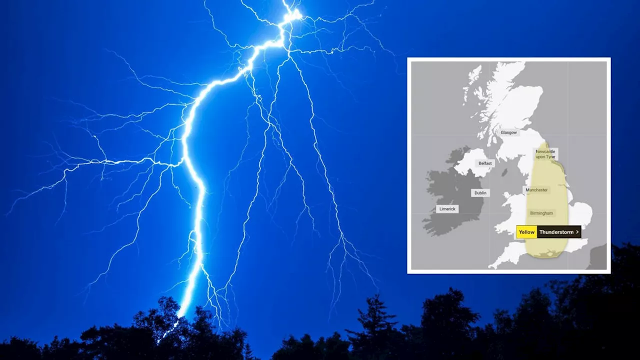 Yellow weather warning for thunderstorms issued by Met Office for parts of the UK