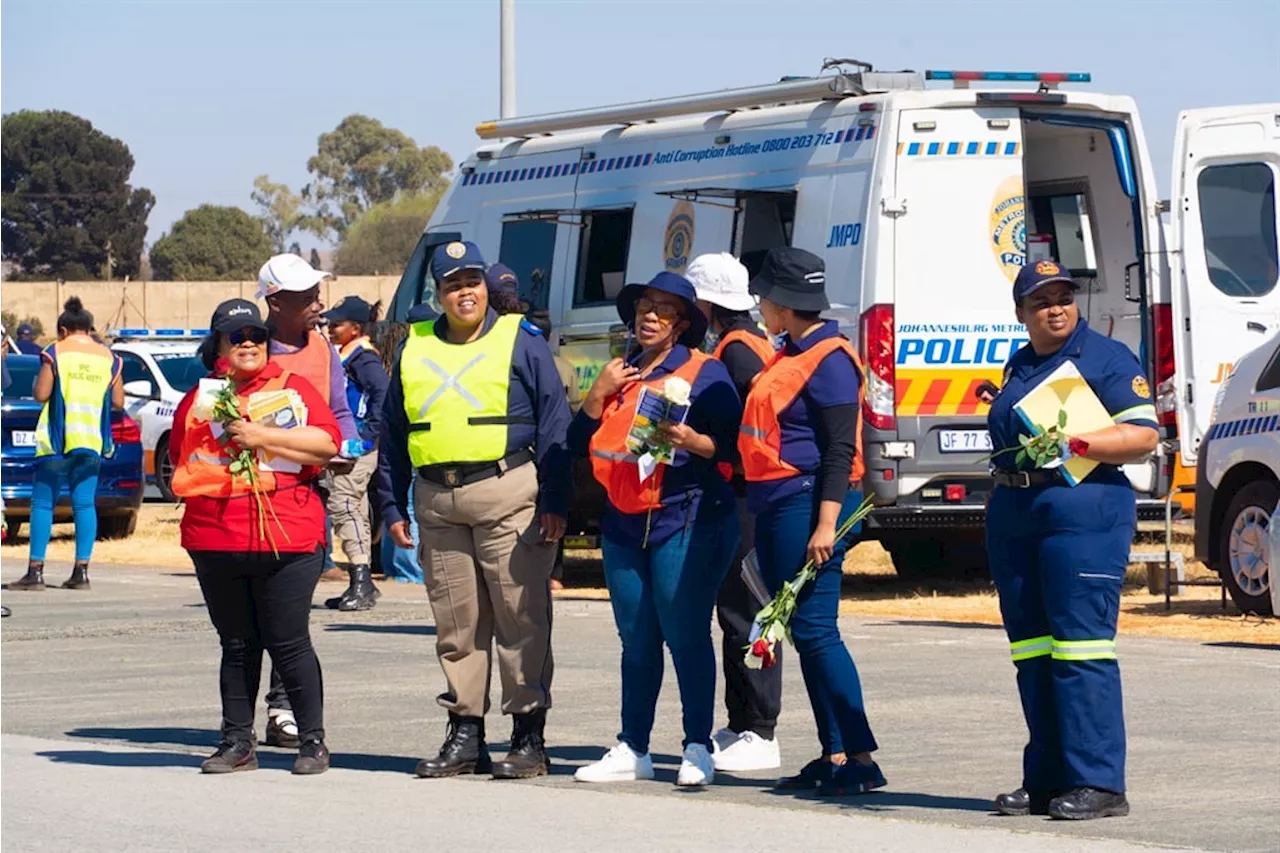  A rose for a rose: JMPD celebrates Women's Month by honouring female drivers with flowers