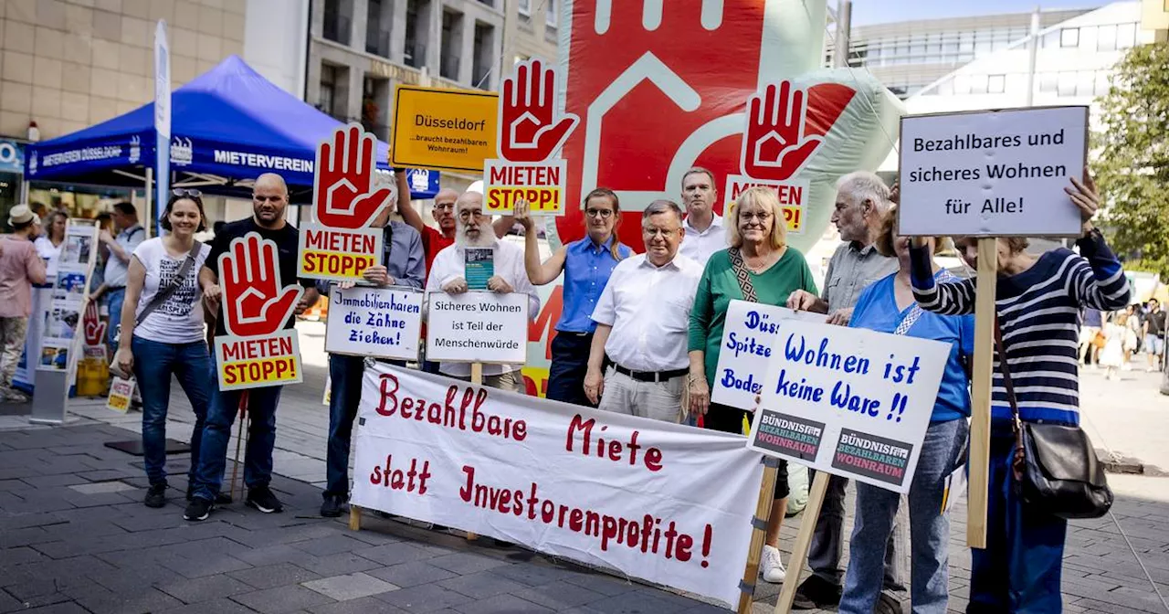 Düsseldorf: Demonstration gegen hohe Mieten - Forderung Mietenstopp