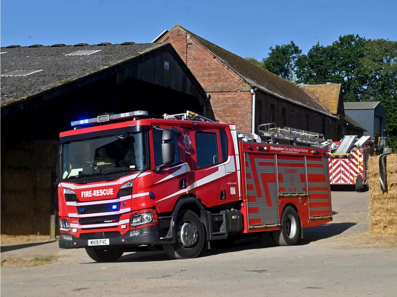 Firefighters work through the night to tackle large barn fire in Shropshire village