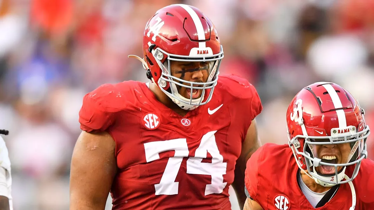 Alabama football's Kadyn Proctor injured pre-game, arm in sling