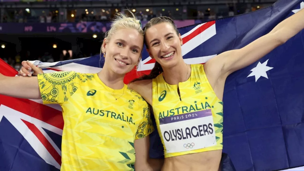 Nicola Olyslagers wins Olympic high jump silver as fellow Australian Eleanor Patterson shares bronze