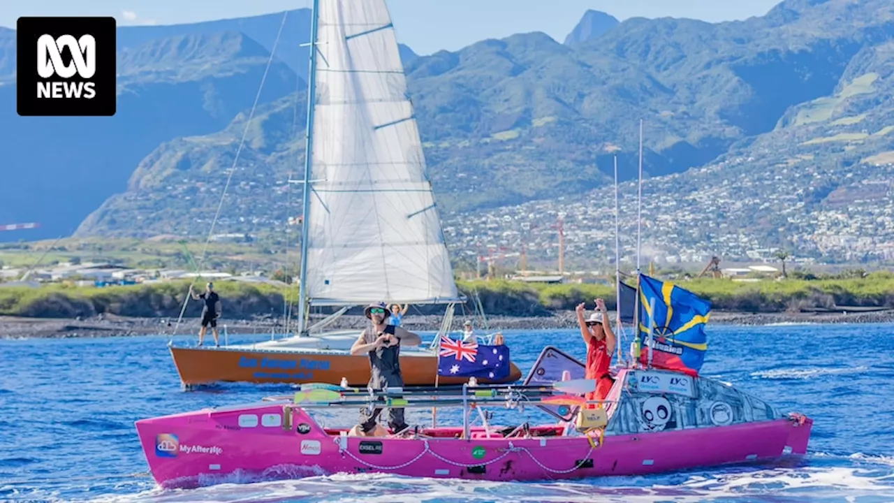 French couple crosses Indian Ocean unassisted in 86 days in pink rowboat