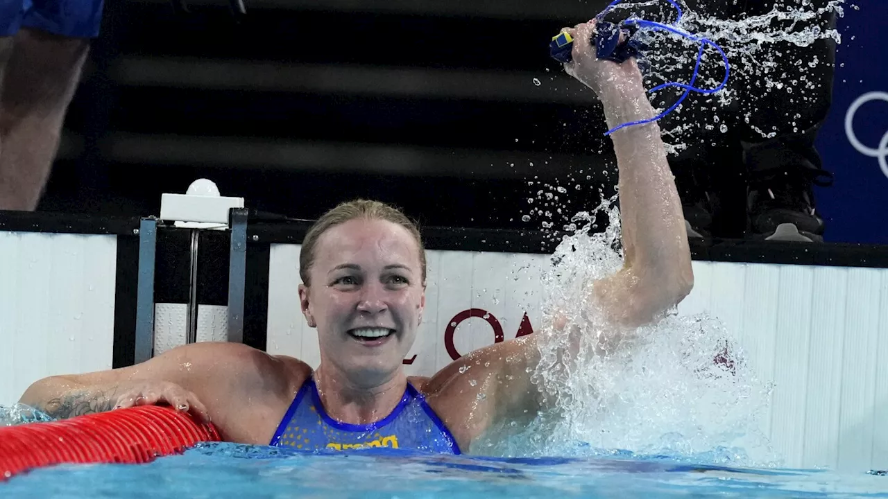 Sarah Sjöström sprints to second gold medal in Paris Olympics with dominant win in 50-freestyle