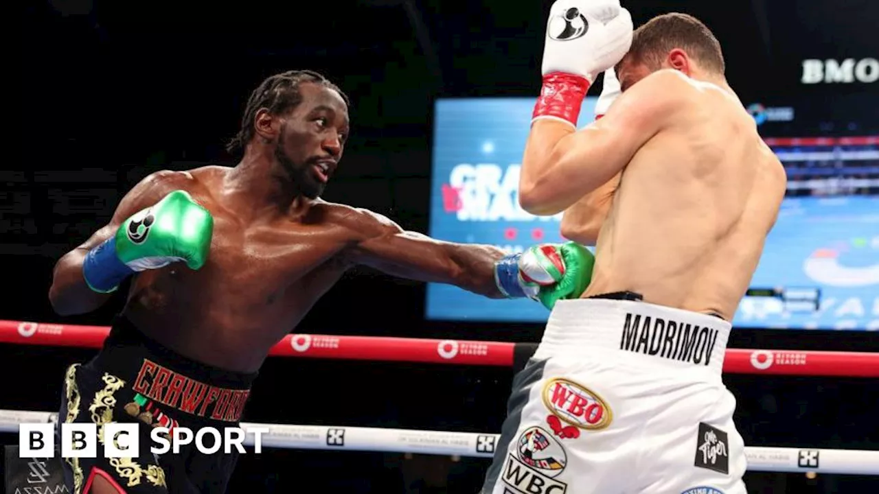 Terence Crawford beats Ismail Madrimov to win WBA light-middleweight crown