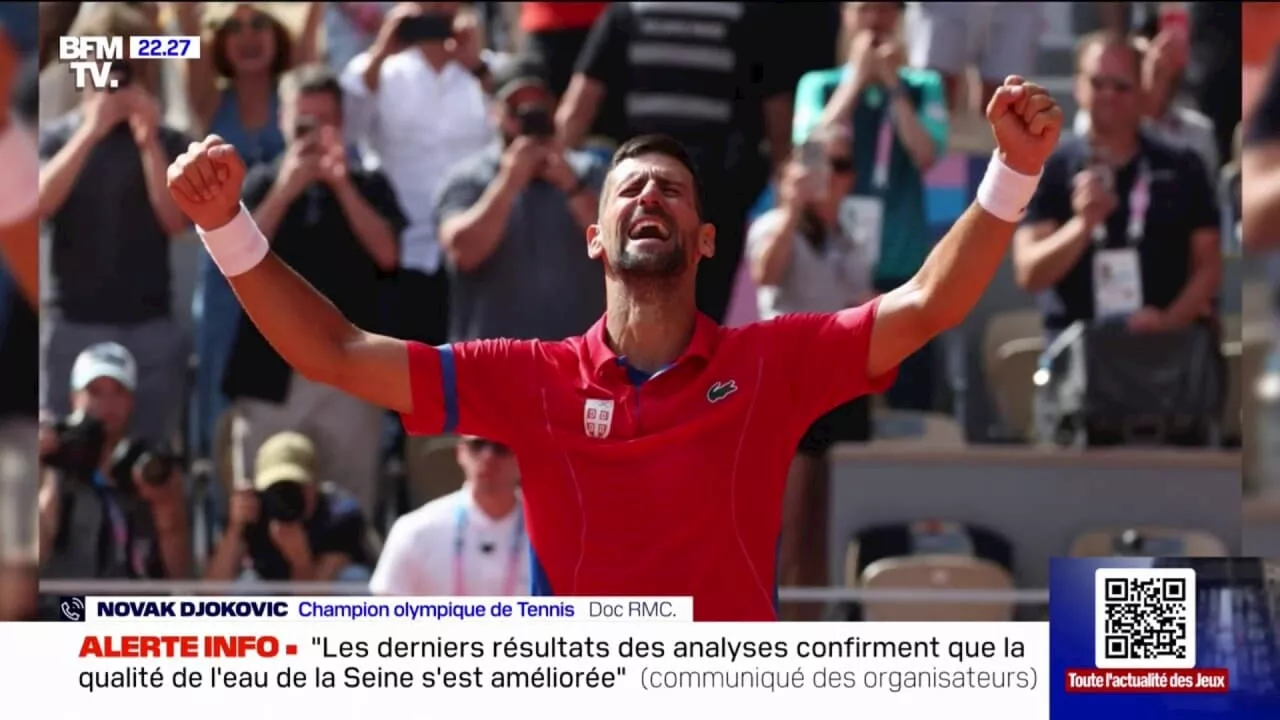 JO de Paris 2024: le Serbe Novak Djokovic remporte sa première médaille d'or olympique