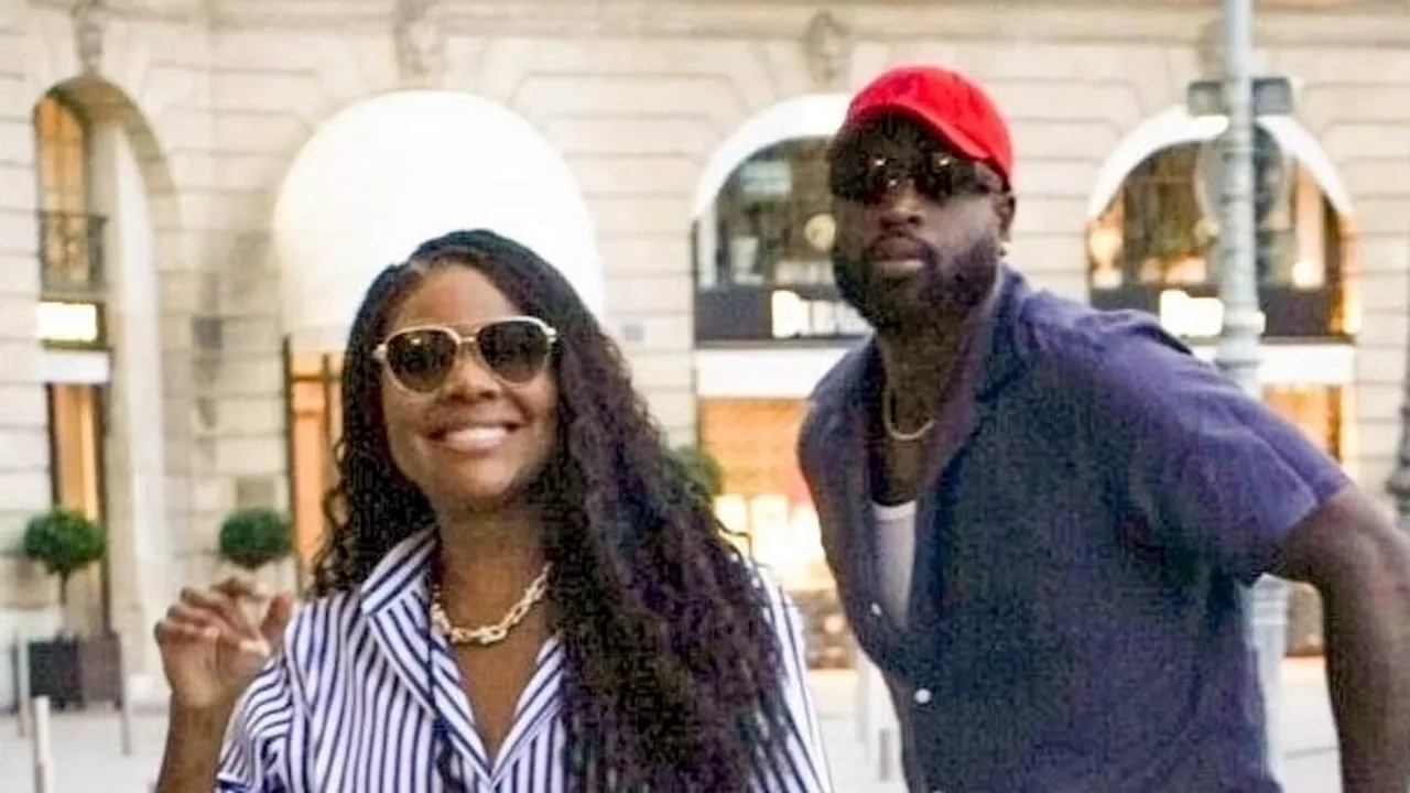 Dwyane Wade and Gabrielle Union in good spirits as they're pictured at their Paris hotel amid...