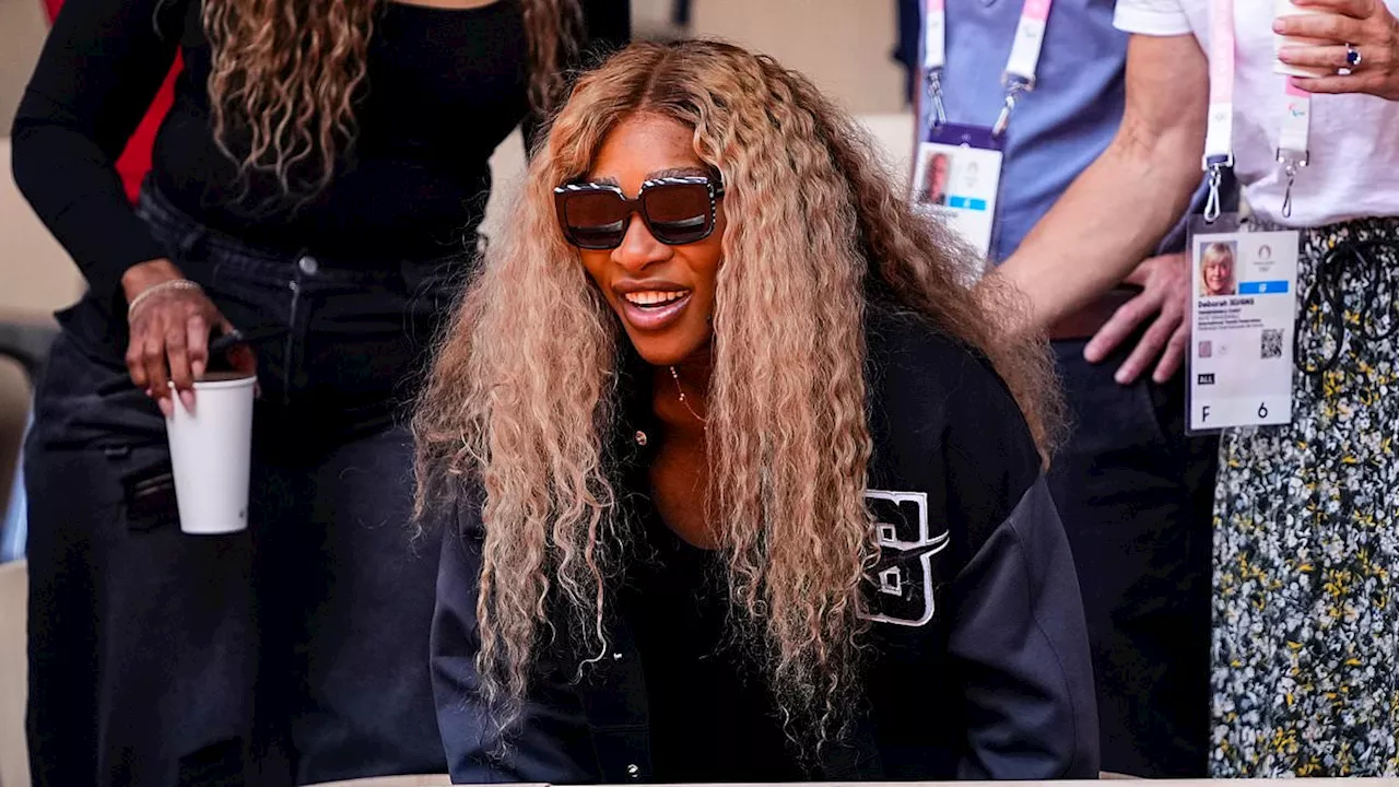 Serena Williams the tennis champ becomes a spectator as she watches Novak Djokovic and Carlos...