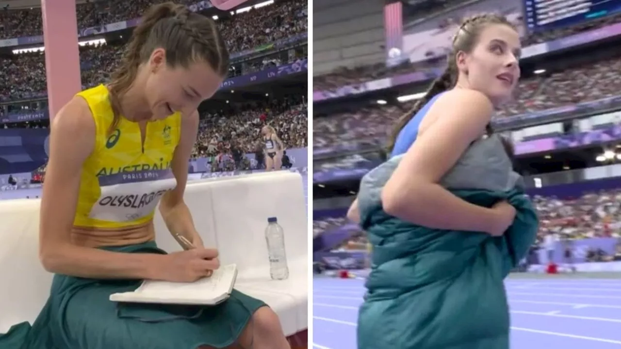 Battle of the weird high jump tactics as champ’s sleeping bag, Aussie’s notebook steal show