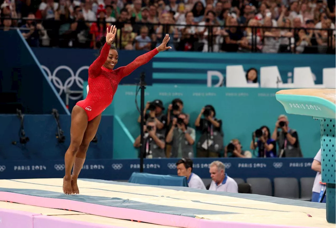 Biles soars to third gold medal of Paris Olympics with vault triumph