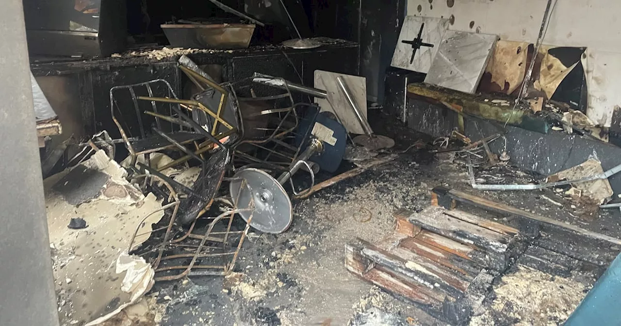 Cafe and supermarket burnt out after anti-immigration protests in Belfast