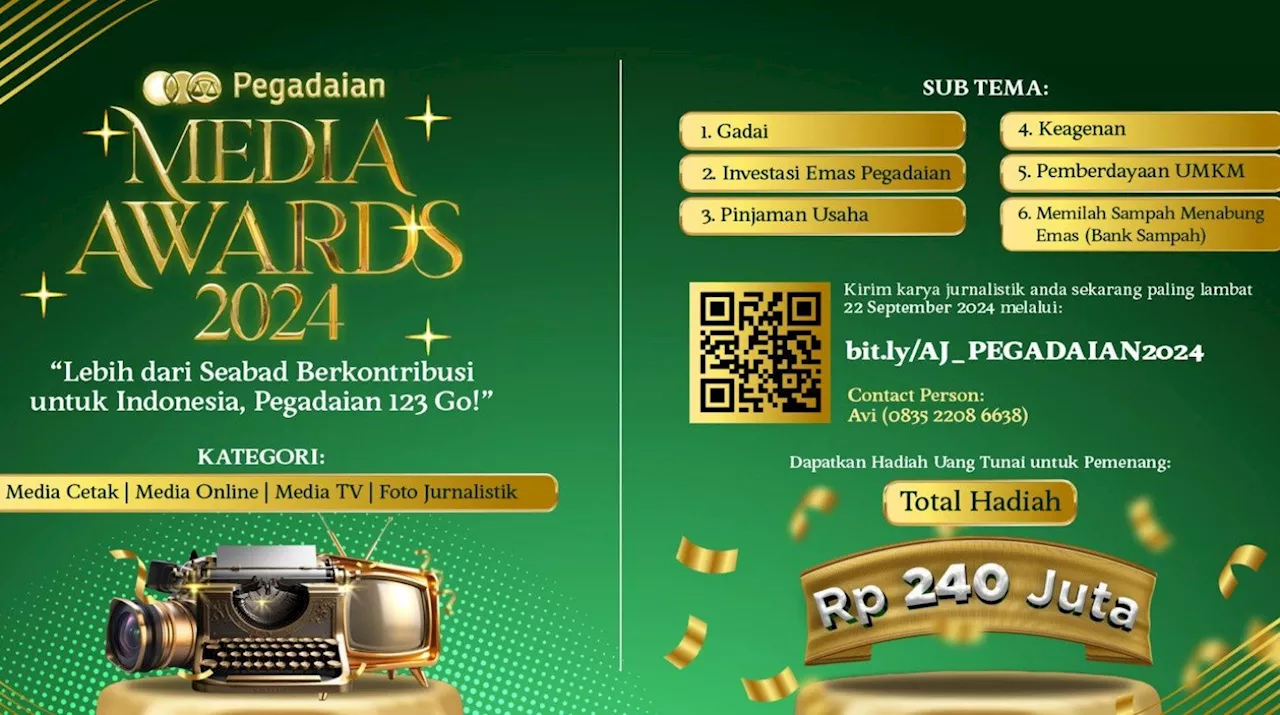 Ajak Jurnalis Dorong Kemajuan Ekonomi, Pegadaian Gelar Media Awards 2024