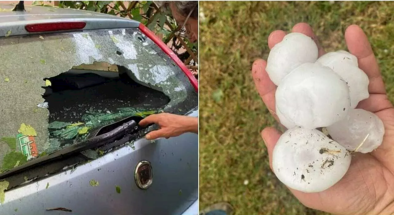 Grandine, tempesta di ghiaccio a Torino: chicchi grandi come noci, alberi crollano in strada sulle auto