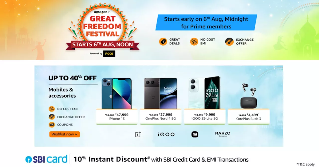 Amazon Great Freedom Festival Sale 2024: Iphone से लेकर बड़े ब्रैंड्स के एंड्राइड Smartphones पर 40% तक की छूट